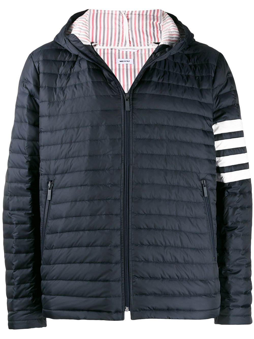 Thom Browne Daunenjacke mit Logo-Streifen - Blau von Thom Browne