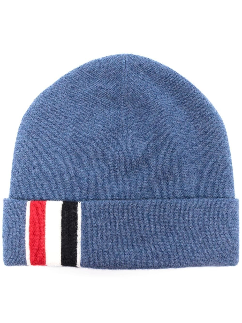 Thom Browne Beanie mit gestreiftem Detail - Blau von Thom Browne