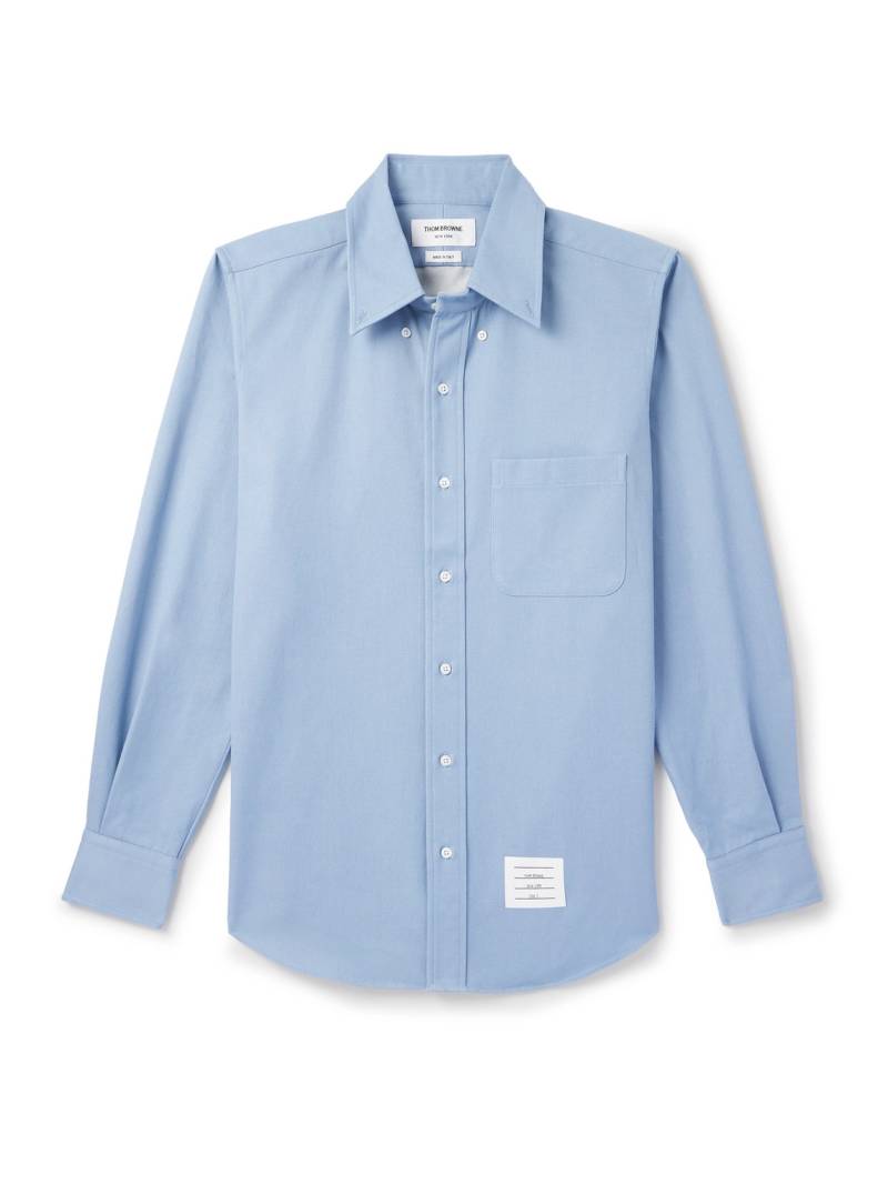 Thom Browne - Button Down-Collar Logo-Appliquéd Cotton-Twill Shirt - Men - Blue - 3 von Thom Browne