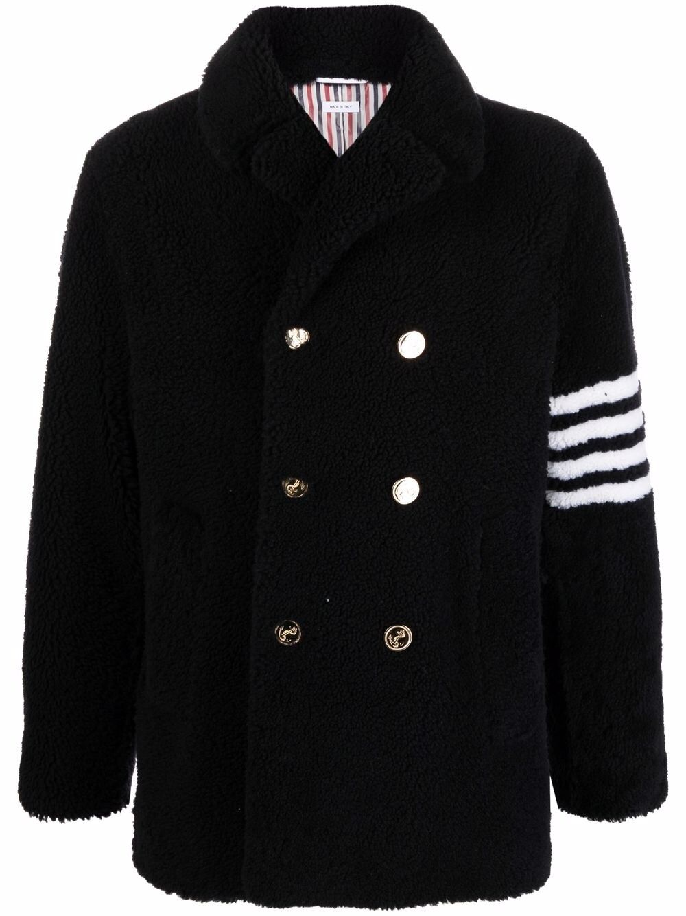 Thom Browne Cabanjacke aus Shearling mit Streifen - Blau von Thom Browne