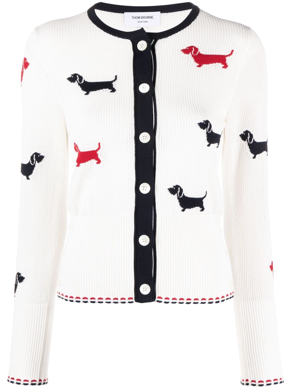 Thom Browne Cardigan mit Intarsienmuster - Weiß von Thom Browne