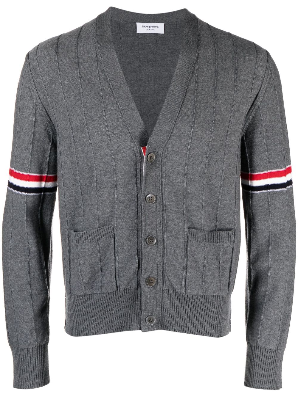 Thom Browne Cardigan mit RWB-Streifen - Grau von Thom Browne