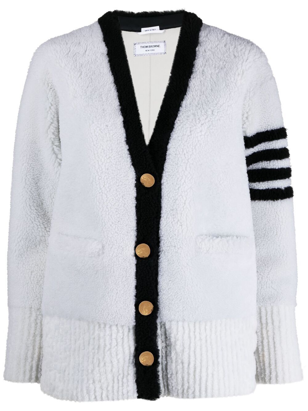 Thom Browne Cardigan mit vier Streifen - Weiß von Thom Browne