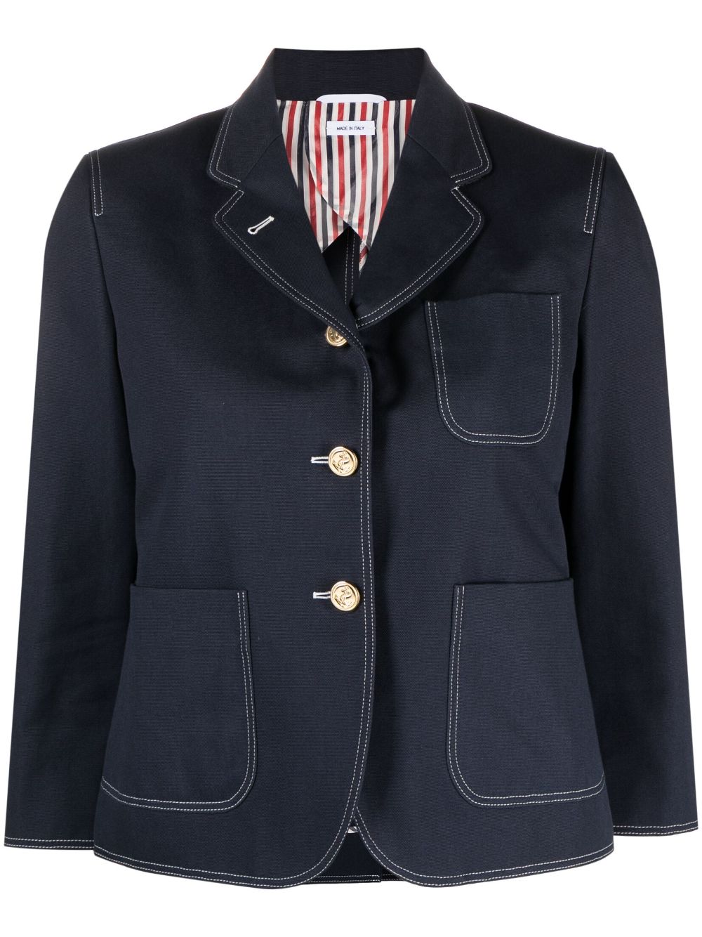 Thom Browne Cropped-Jacke mit Patch - Blau von Thom Browne