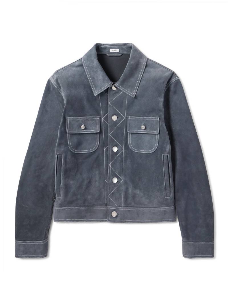 Thom Browne - Cropped Suede Jacket - Men - Gray - 3 von Thom Browne