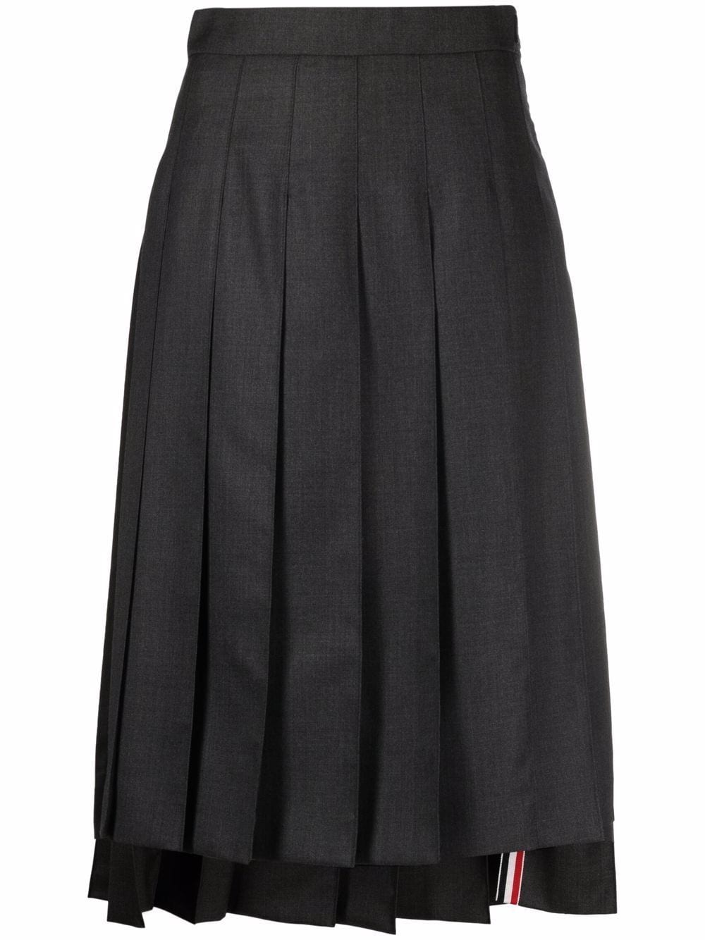 Thom Browne DARK GREY SUPER 120's TWILL BELOW KNEE PLEATED SKIRT - Grau von Thom Browne