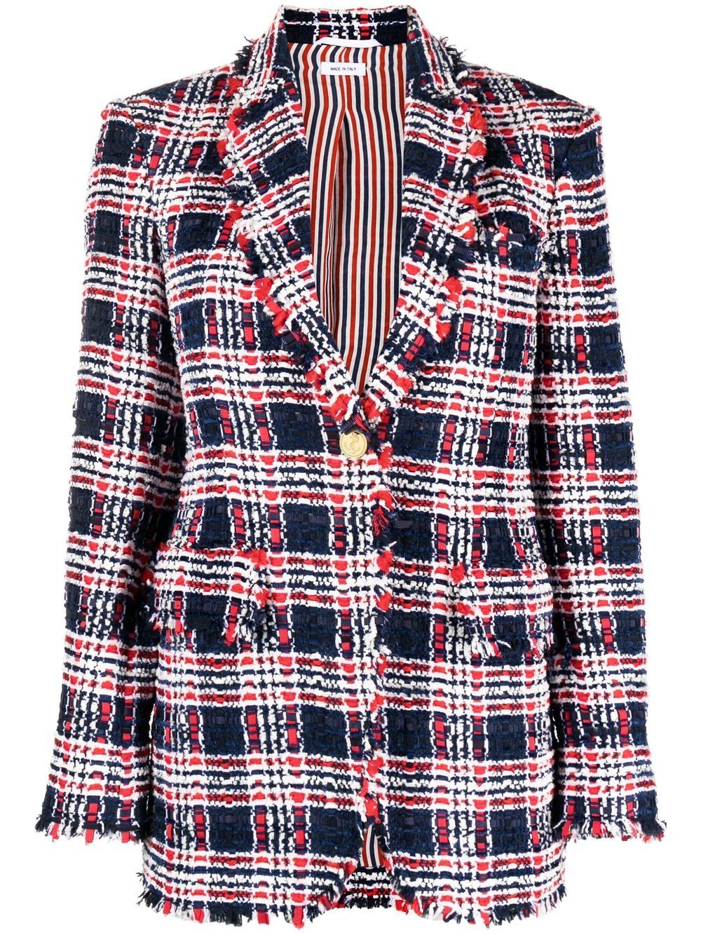 Thom Browne Einreihiger Tweed-Blazer - Blau von Thom Browne