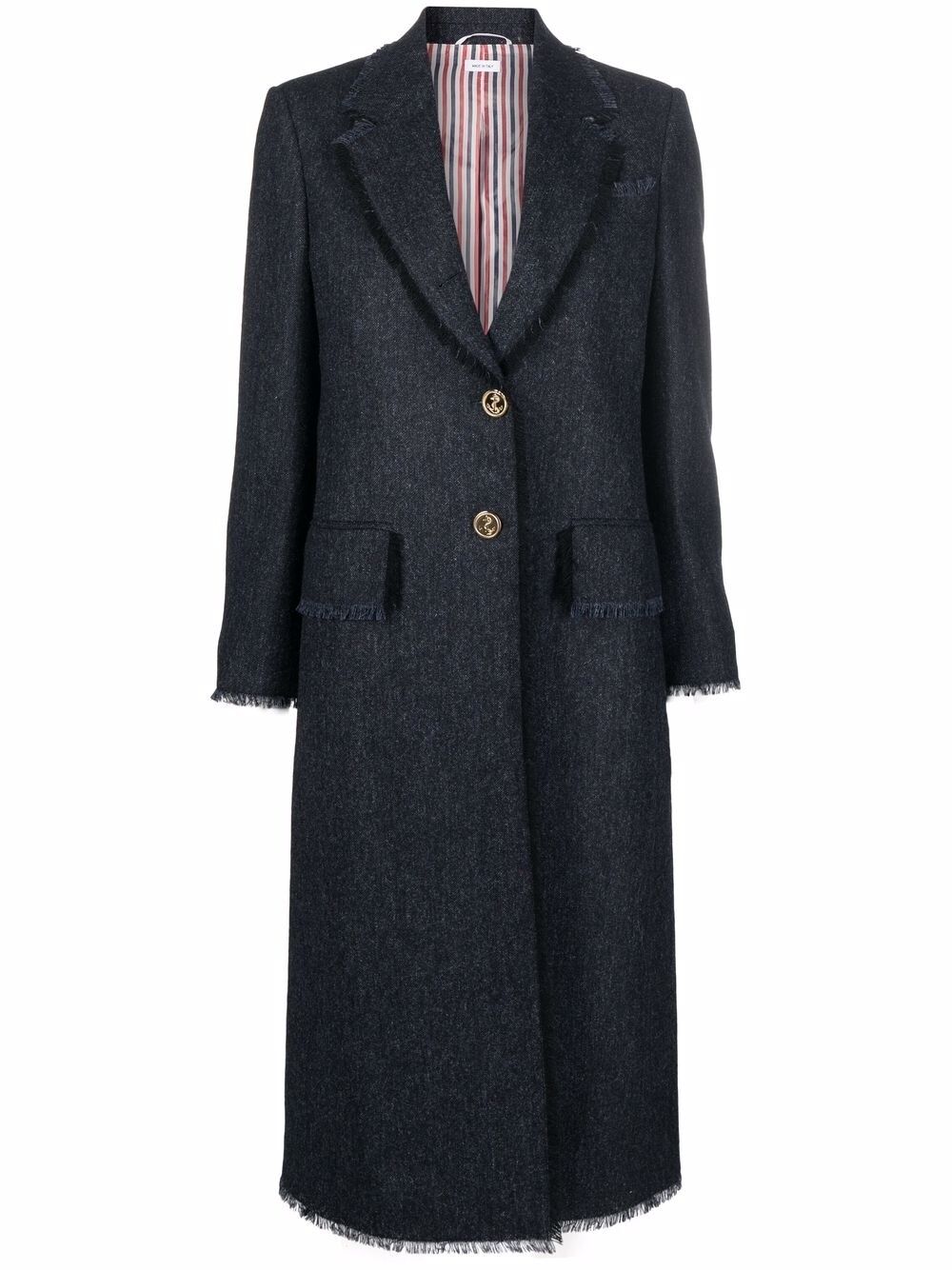 Thom Browne Einreihiger Tweed-Mantel - Blau von Thom Browne