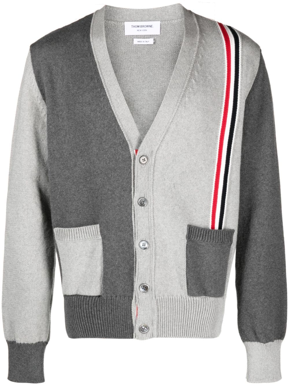 Thom Browne Funmix Cardigan mit V-Ausschnitt - Grau von Thom Browne