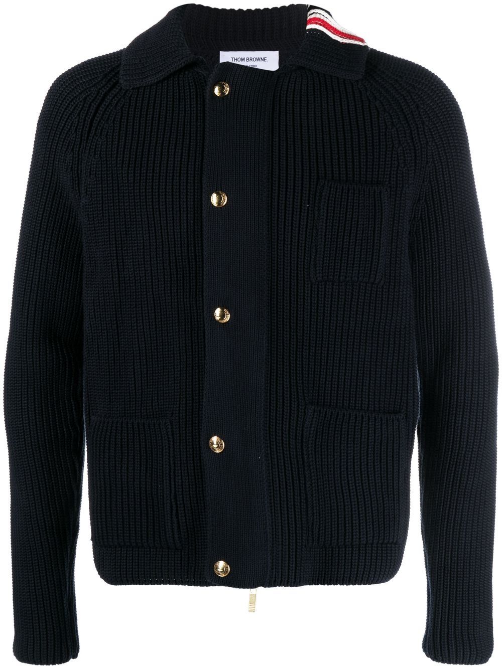 Thom Browne Gerippter Cardigan mit Reißverschluss - Blau von Thom Browne