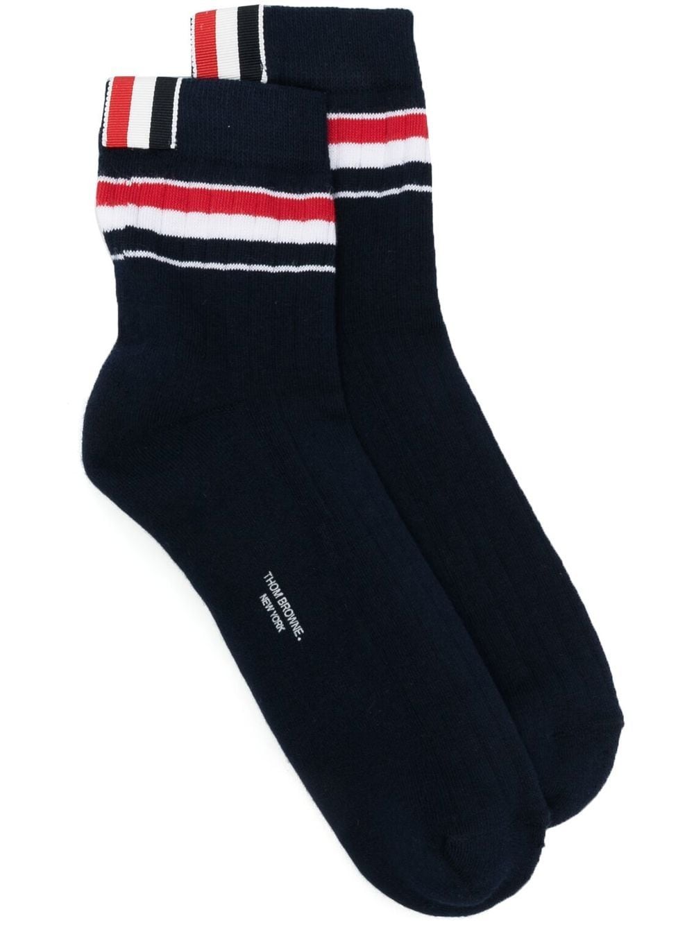 Thom Browne Gestreifte Socken aus geripptem Strick - Blau von Thom Browne