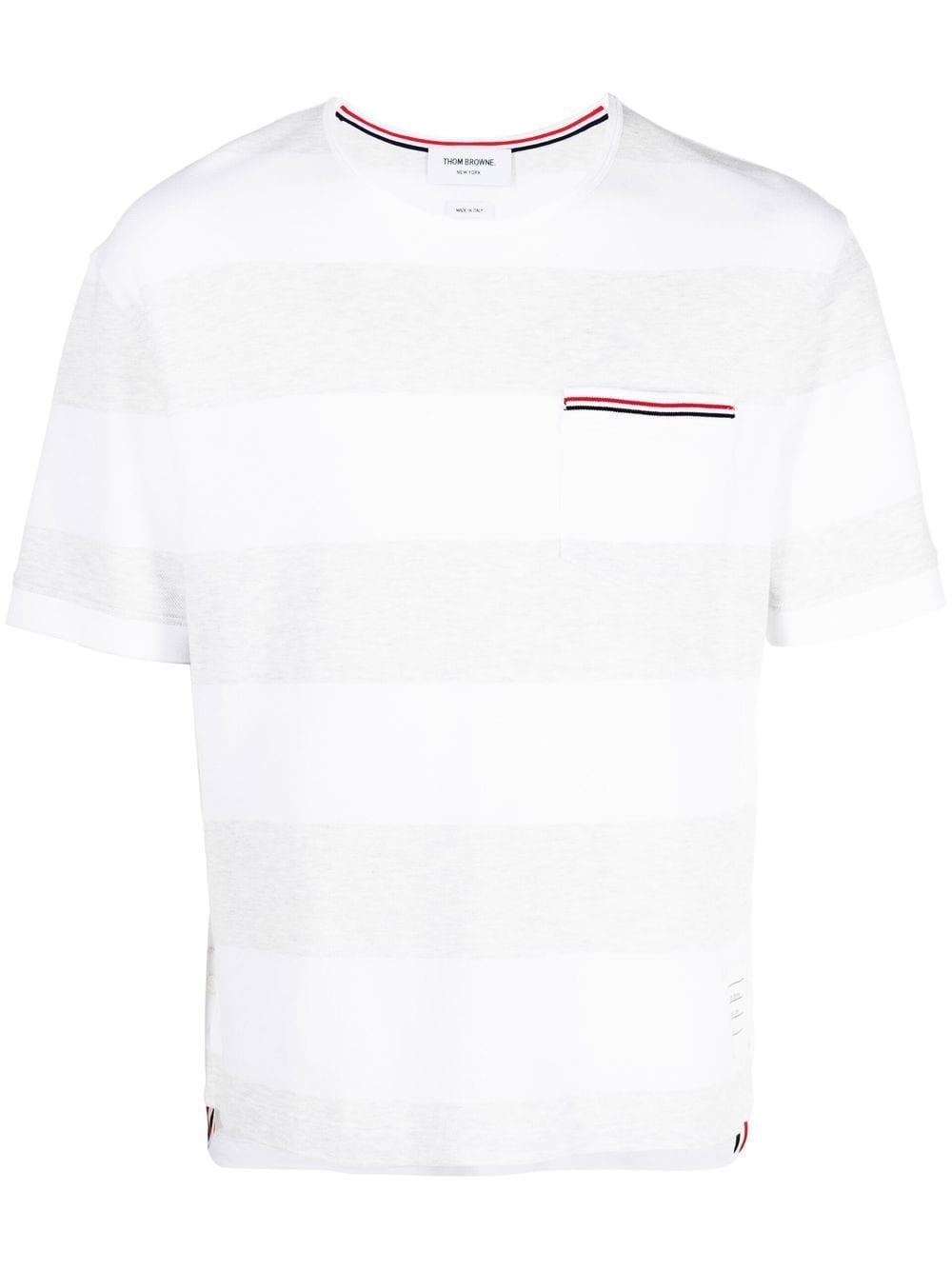 Thom Browne Gestreiftes T-Shirt - Grau von Thom Browne