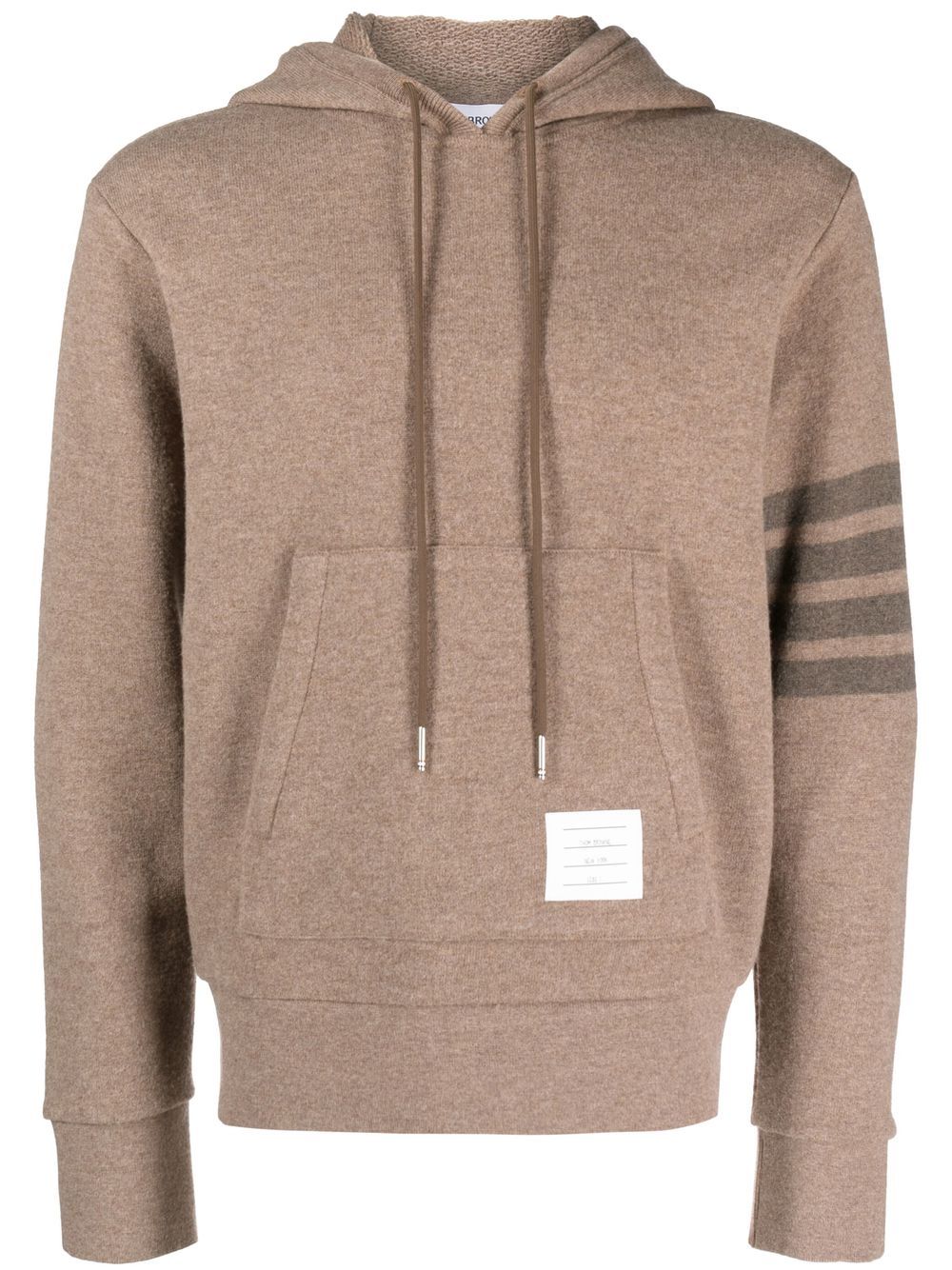 Thom Browne Gestrickter Hoodie mit Streifen - Braun von Thom Browne