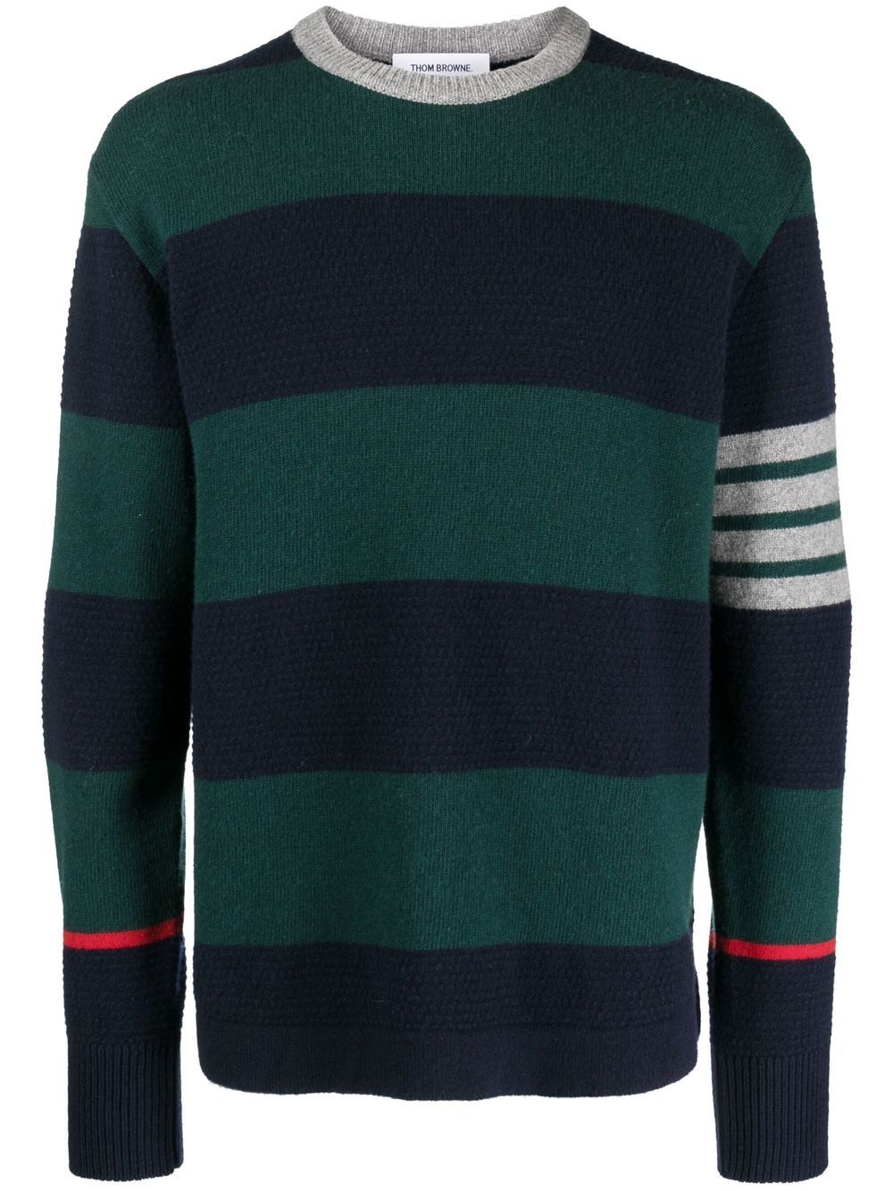 Thom Browne Gestrickter Pullover mit Streifen - Grün von Thom Browne