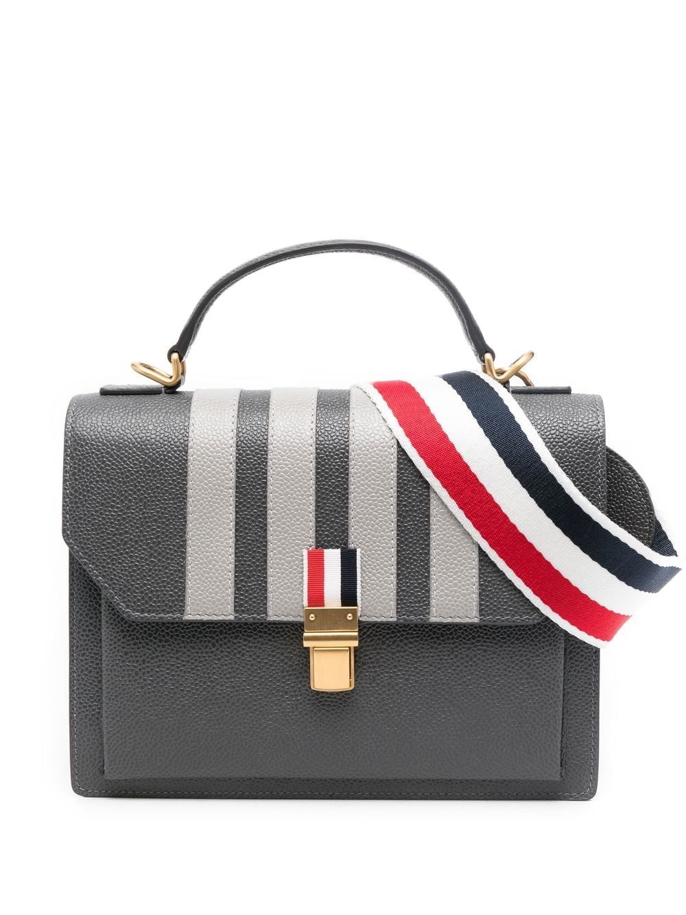 Thom Browne Handtasche mit Besatzstreifen - Grau von Thom Browne