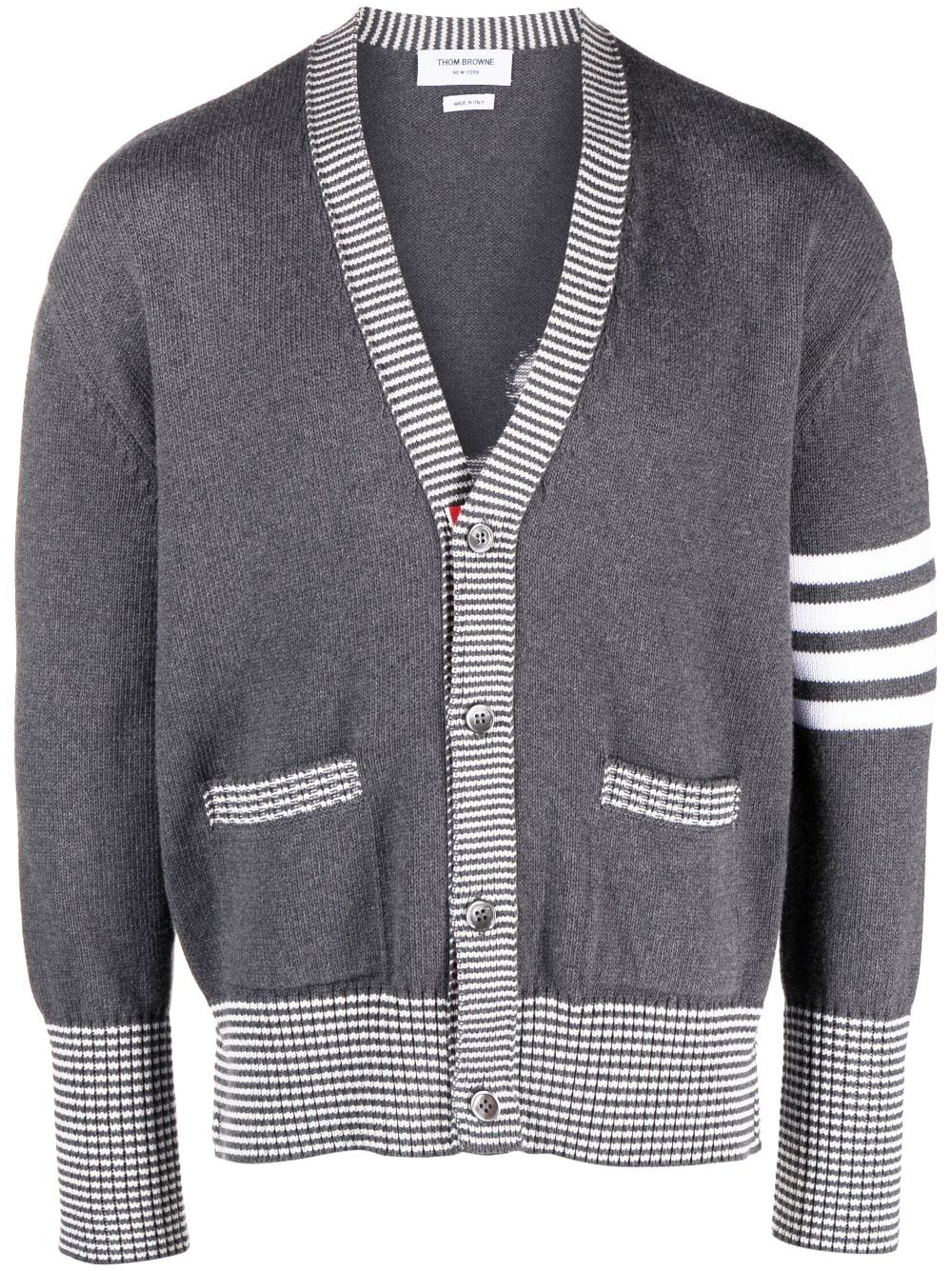 Thom Browne Hector Icon Intarsien-Cardigan - Grau von Thom Browne