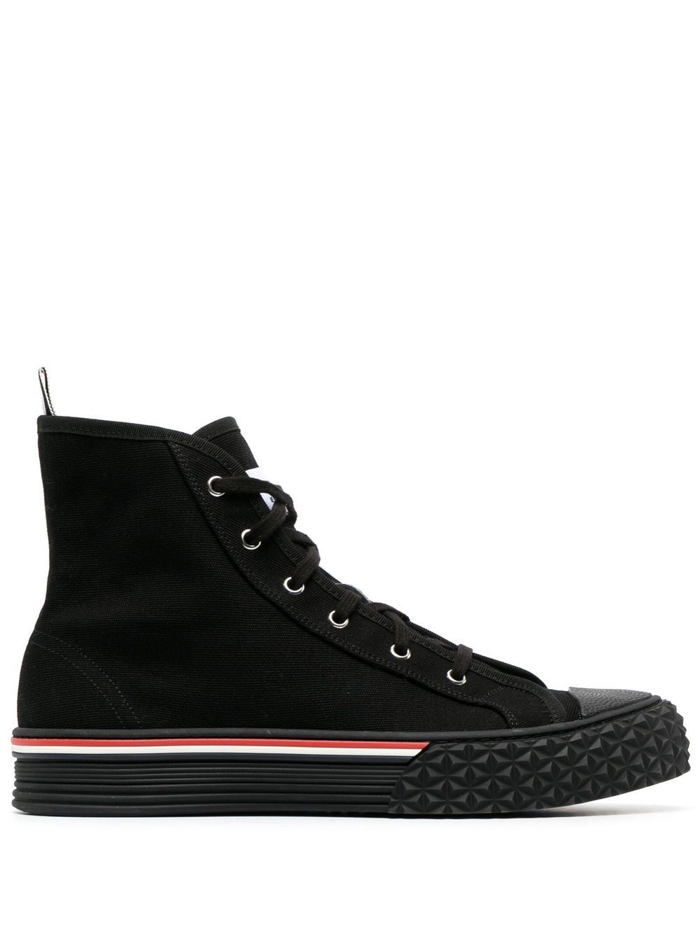 Thom Browne High-Top-Sneakers mit RWB-Streifen - Schwarz von Thom Browne