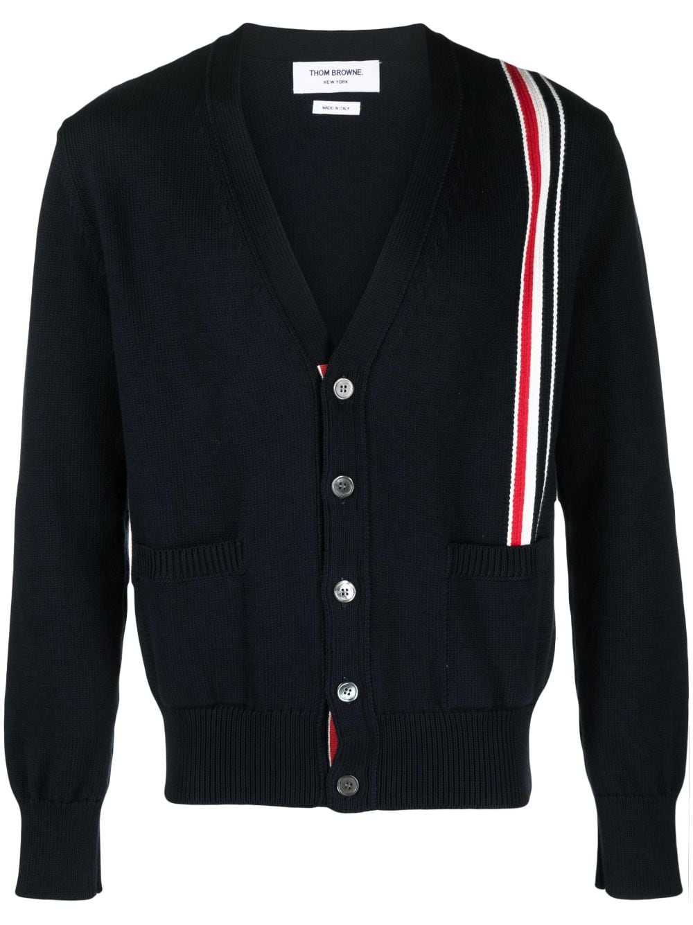 Thom Browne Intarsien-Cardigan mit RWB-Streifen - Blau von Thom Browne