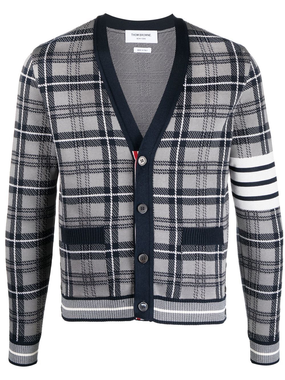 Thom Browne Jacquard-Cardigan mit Schottenkaro - Grau von Thom Browne