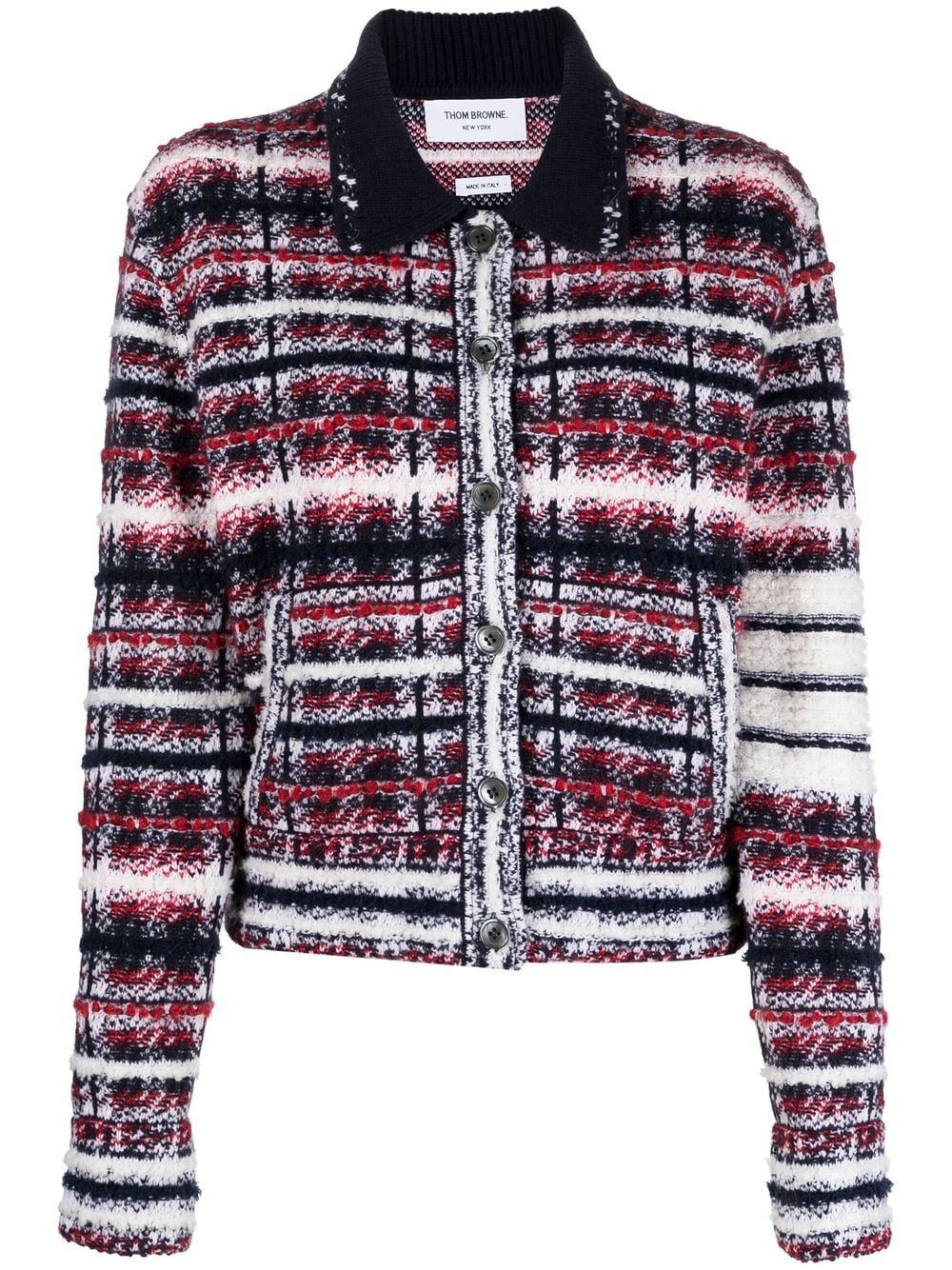 Thom Browne Karierte Jacke mit Streifen - Blau von Thom Browne