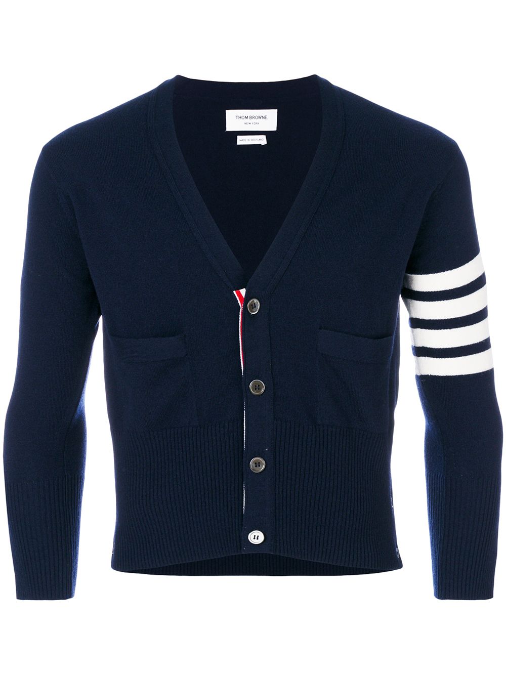 Thom Browne Kaschmircardigan mit gestreiftem Ärmel - Blau von Thom Browne