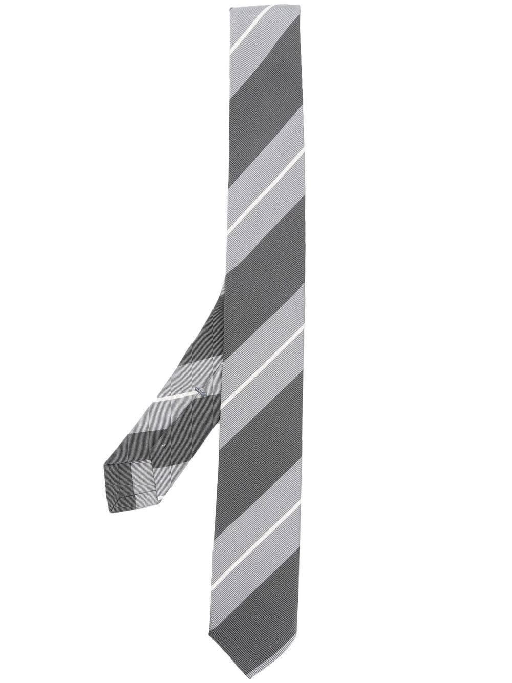 Thom Browne Krawatte mit diagonalen Streifen - Grau von Thom Browne