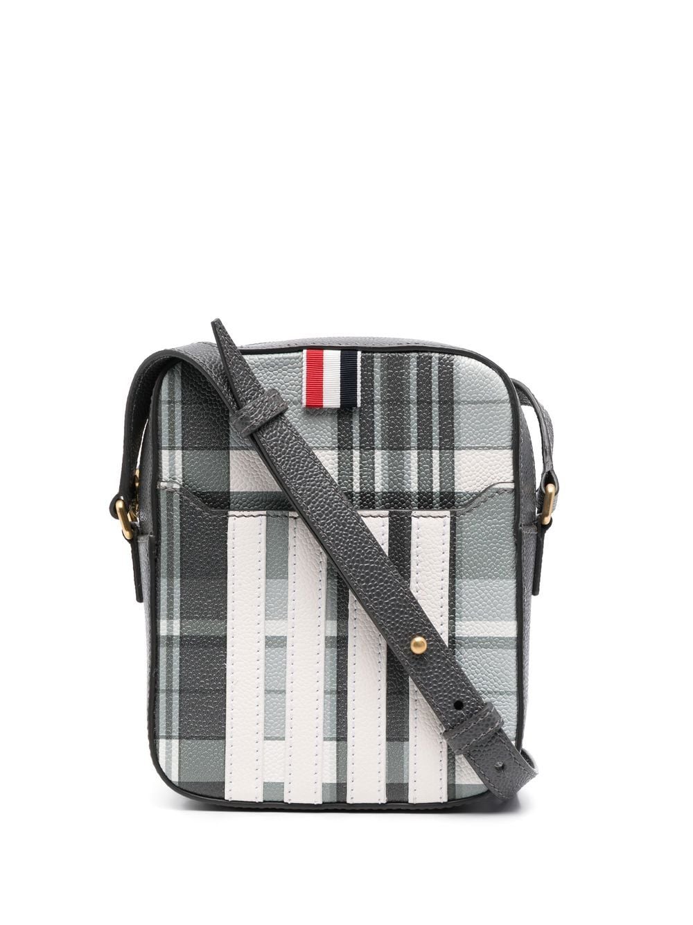 Thom Browne Kuriertasche mit Karomuster - Grau von Thom Browne