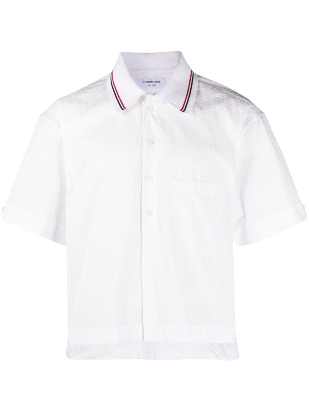 Thom Browne Kurzärmeliges Seersucker-Hemd - Weiß von Thom Browne