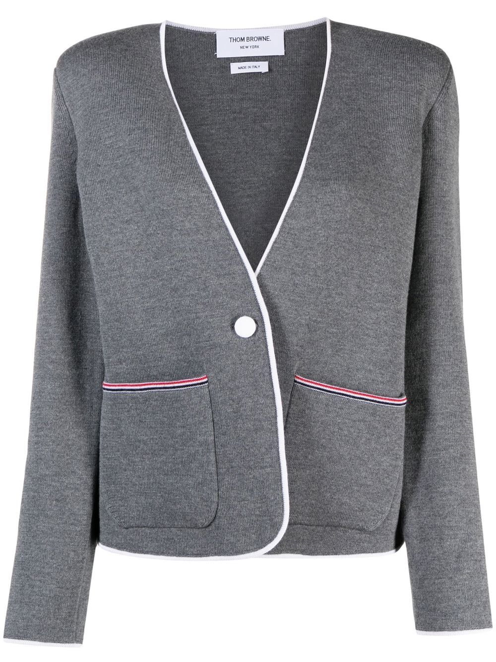 Thom Browne Merinocardigan mit V-Ausschnitt - Grau von Thom Browne