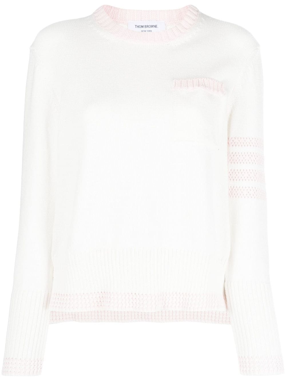 Thom Browne Pullover in Pointelle-Strick - Weiß von Thom Browne