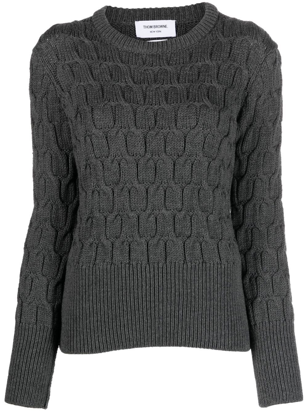 Thom Browne Pullover mit Zopfmuster - Grau von Thom Browne