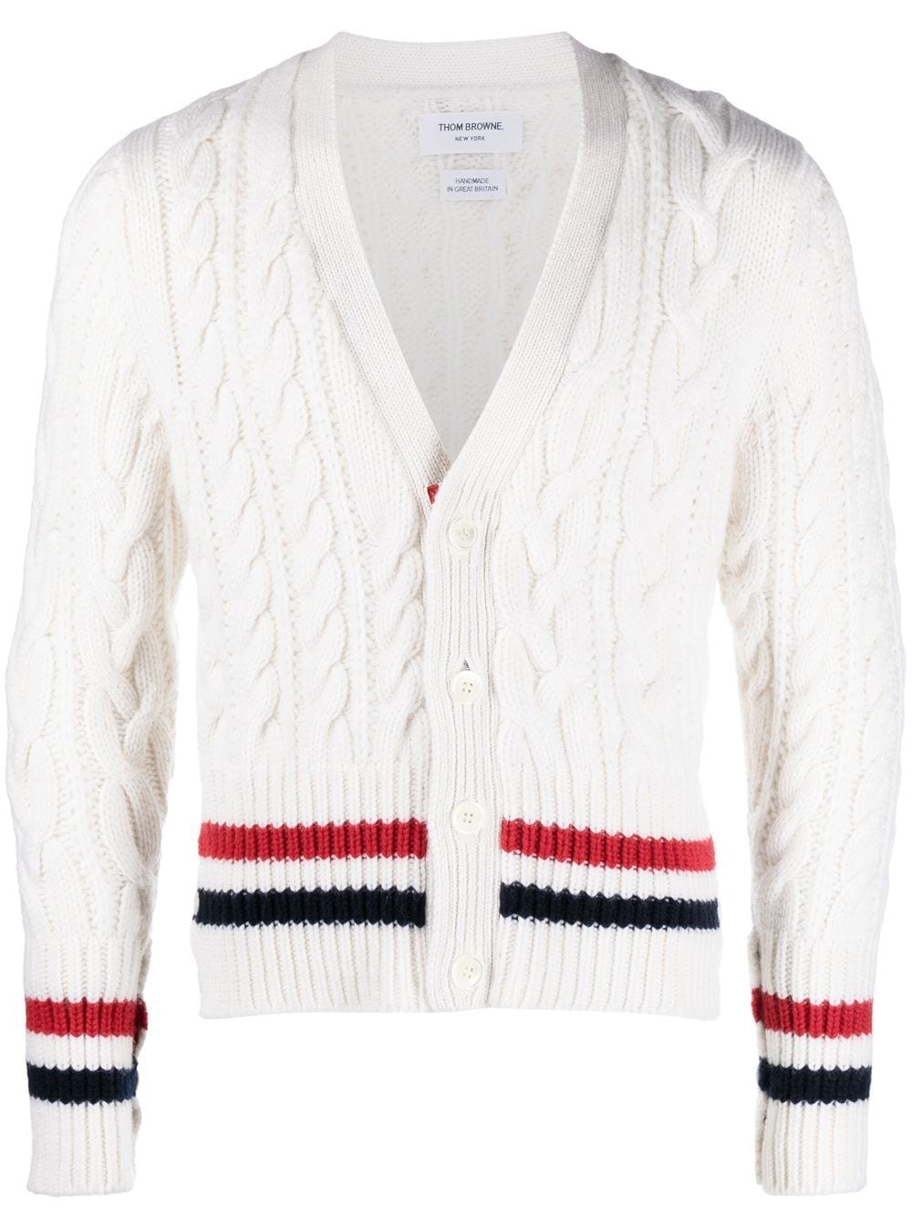 Thom Browne Cardigan mit Zopfmuster - Weiß von Thom Browne