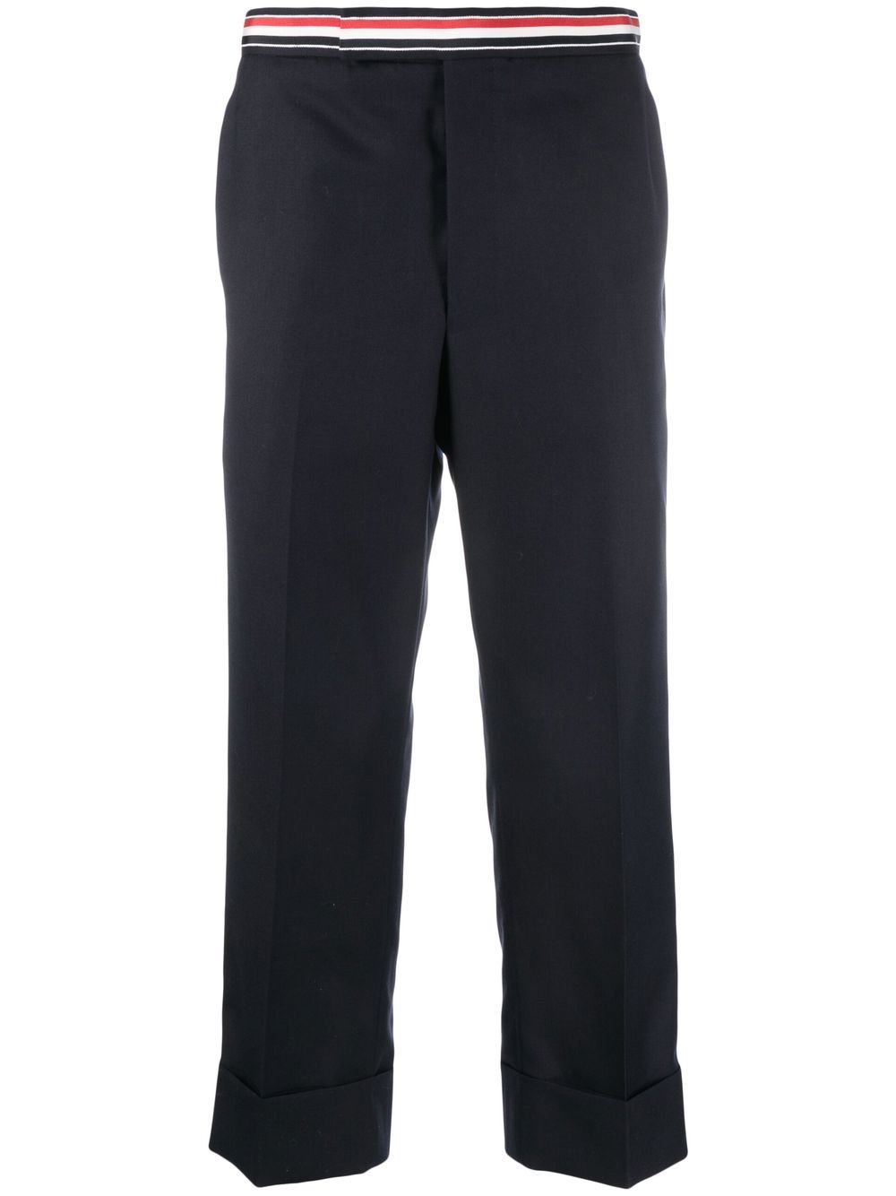 Thom Browne Cropped-Hose mit RWB-Bund - Blau von Thom Browne