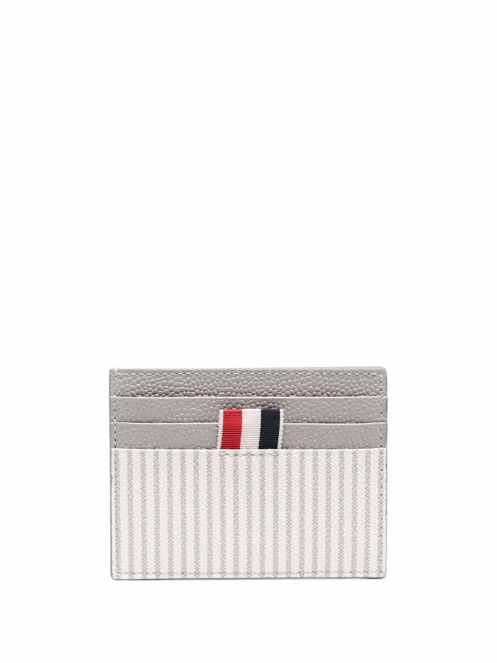 Thom Browne SLG Kartenetui aus Seersucker - Grau von Thom Browne