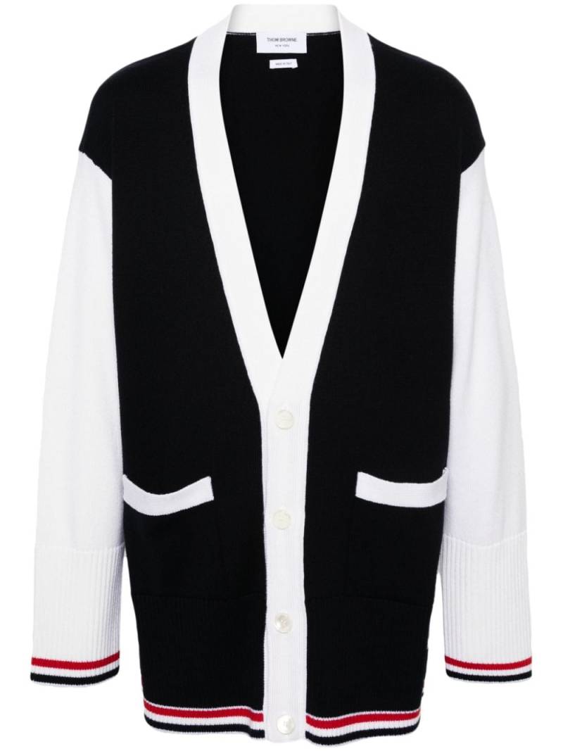 Thom Browne Schurwoll-Cardigan in Colour-Block-Optik - Blau von Thom Browne