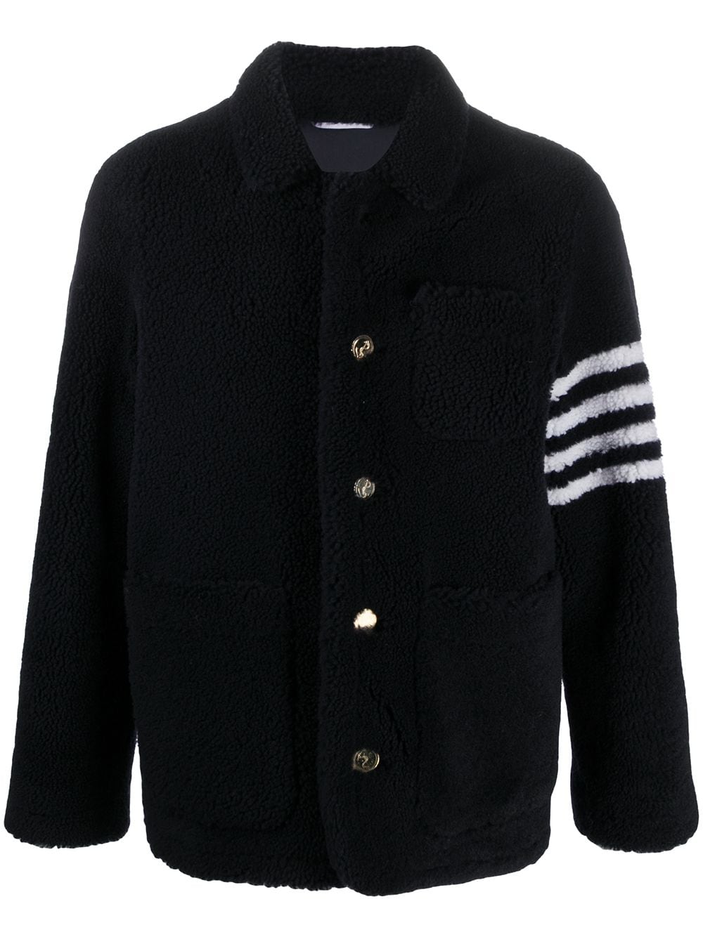 Thom Browne Shearling-Jacke mit Streifen - Blau von Thom Browne