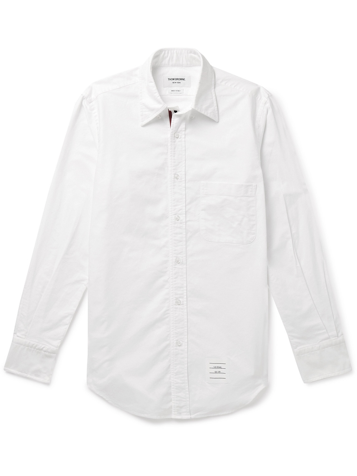 Thom Browne - Slim-Fit Button-Down Collar Logo-Appliquéd Cotton Oxford Shirt - Men - White - 1 von Thom Browne