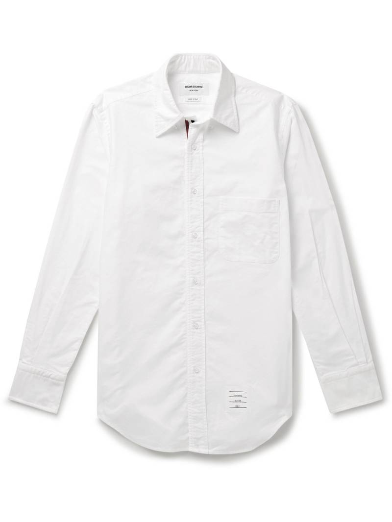 Thom Browne - Slim-Fit Button-Down Collar Logo-Appliquéd Cotton Oxford Shirt - Men - White - 3 von Thom Browne