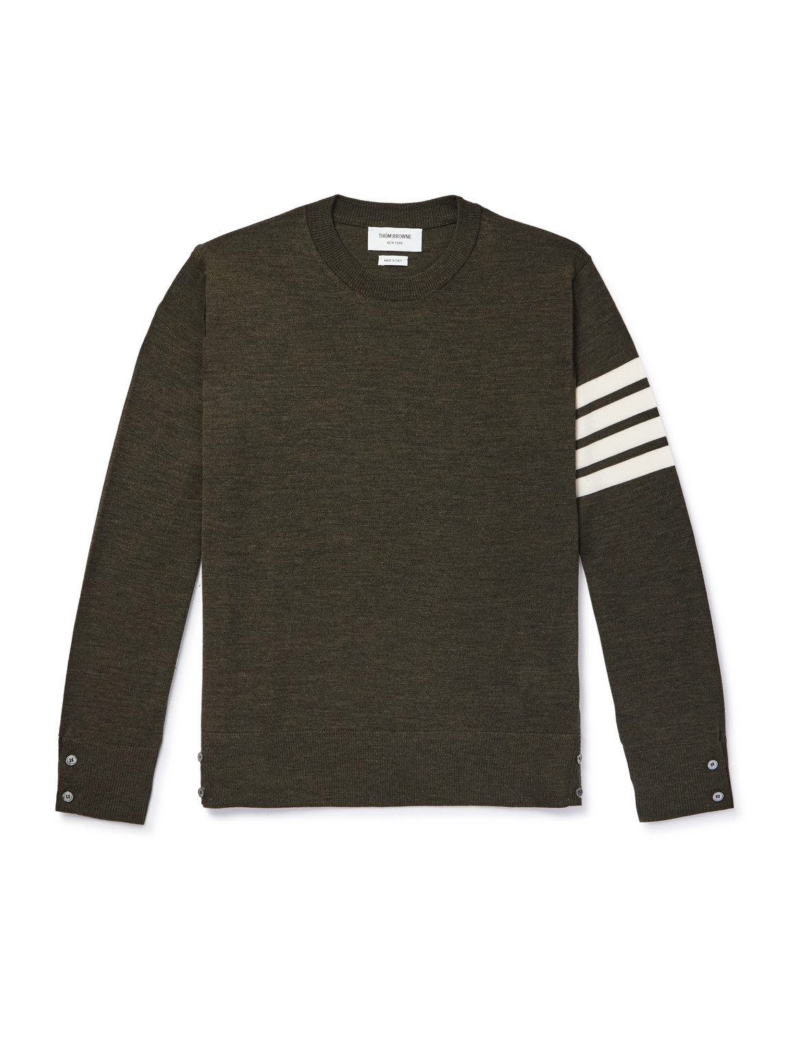 Thom Browne - Slim-Fit Striped Merino Wool Sweater - Men - Green - 1 Thom Browne - Slim-Fit Striped Merino Wool Sweater - Men - Green - 1 von Thom Browne