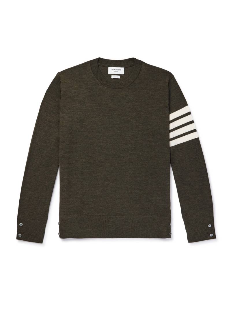 Thom Browne - Slim-Fit Striped Merino Wool Sweater - Men - Green - 1 von Thom Browne