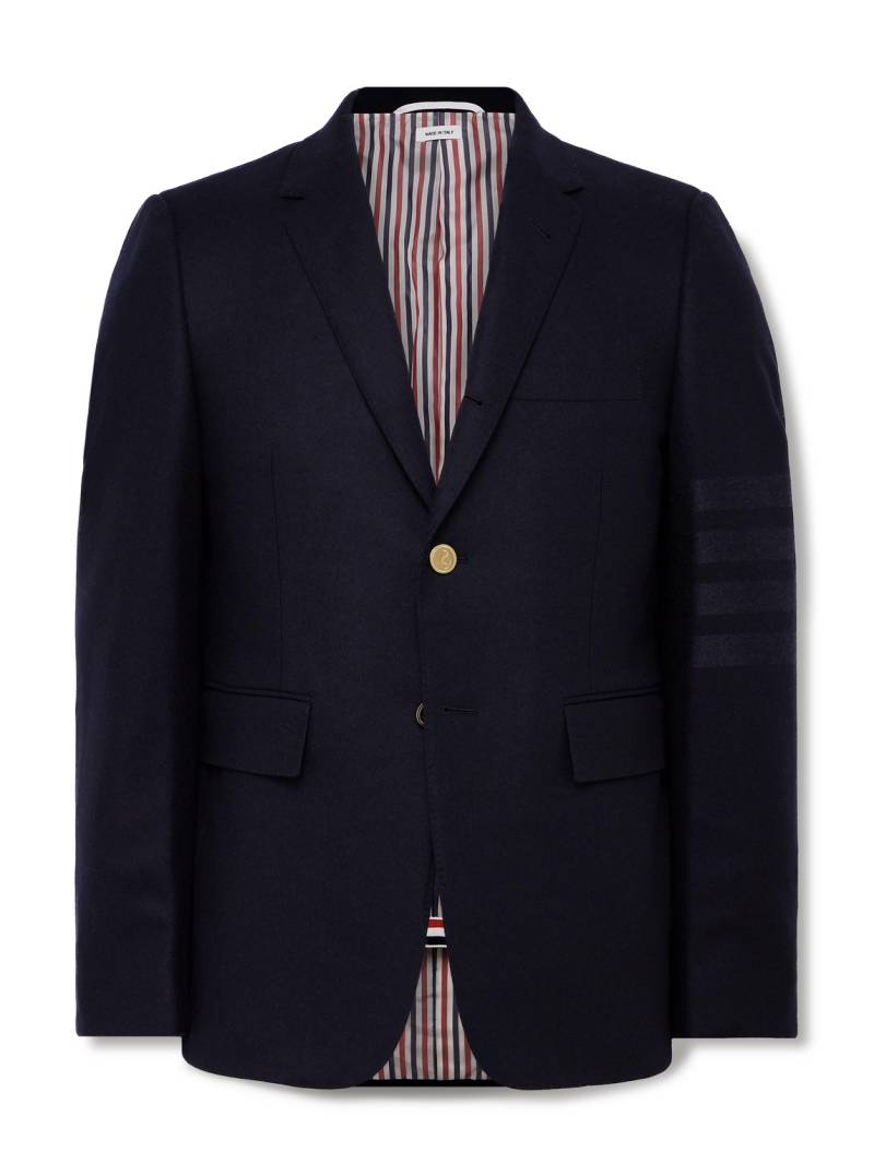 Thom Browne - Slim-Fit Striped Wool and Cashmere-Blend Flannel Suit Jacket - Men - Blue - 3 von Thom Browne