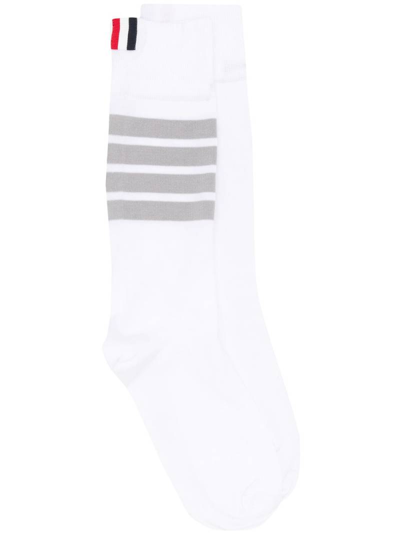 Thom Browne Socken mit Logo-Streifen - Weiß von Thom Browne