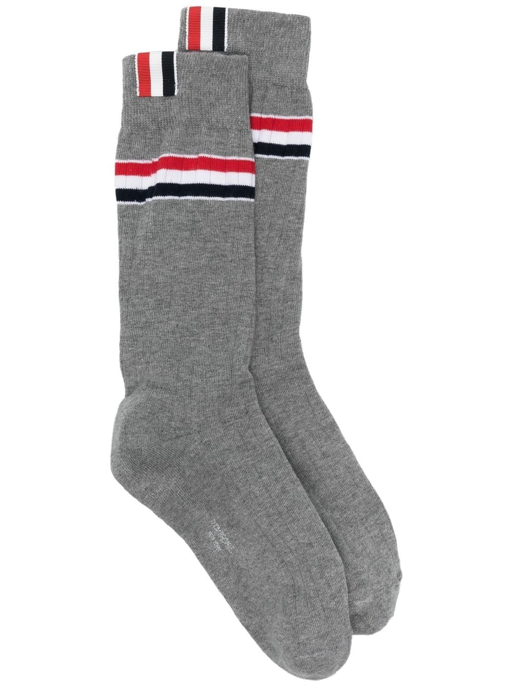 Thom Browne Socken mit Streifendetail - Grau von Thom Browne