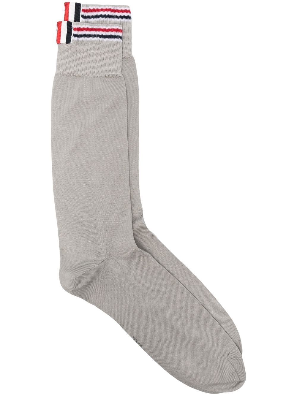 Thom Browne Socken mit gestreiften Bündchen - Grau von Thom Browne