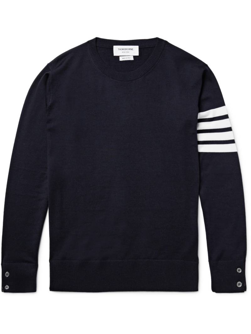 Thom Browne - Striped Merino Wool Sweater - Men - Blue - 5 von Thom Browne