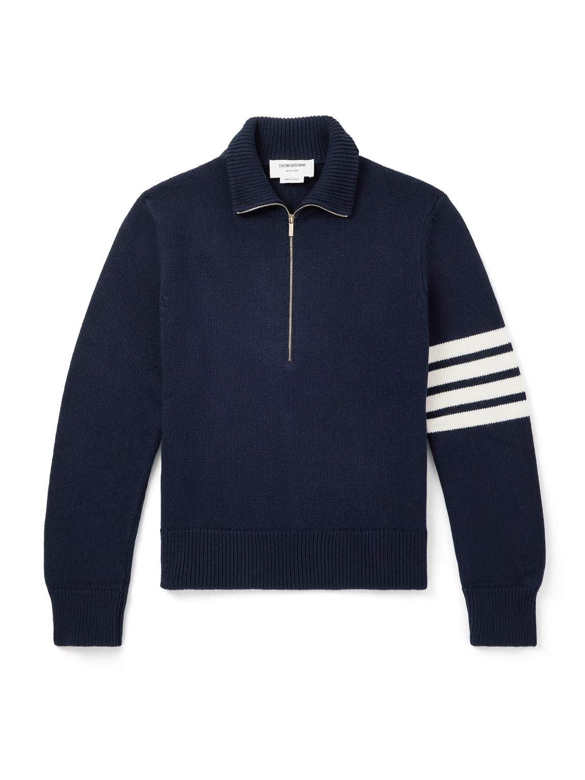 Thom Browne - Striped Wool Half-Zip Sweater - Men - Blue - 1 Thom Browne - Striped Wool Half-Zip Sweater - Men - Blue - 1 von Thom Browne