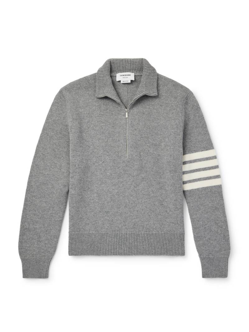 Thom Browne - Striped Wool Half-Zip Sweater - Men - Gray - 1 von Thom Browne