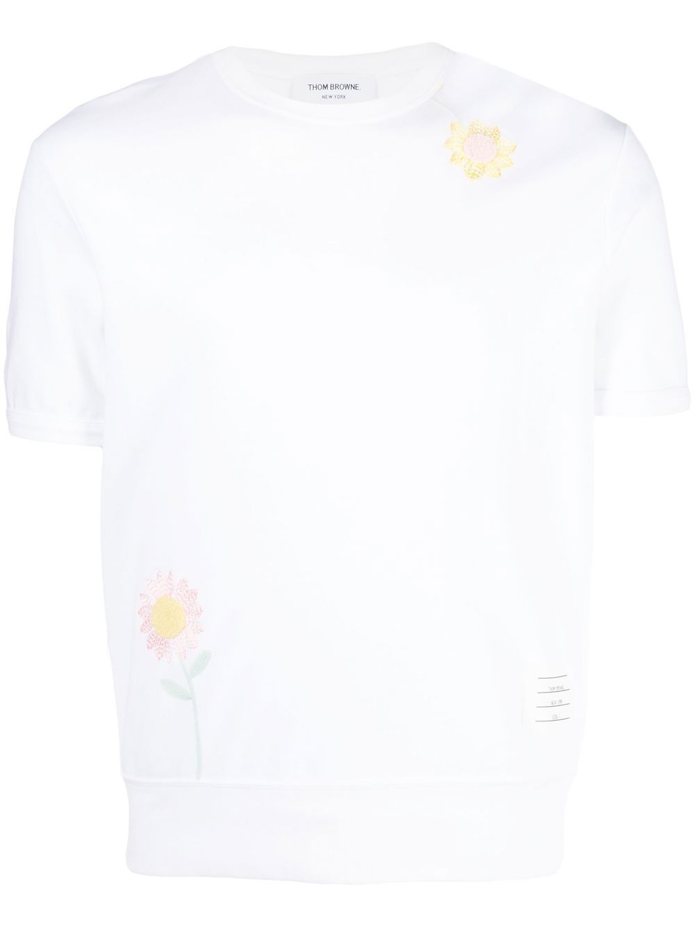 Thom Browne T-Shirt mit Blumenstickerei - Weiß von Thom Browne