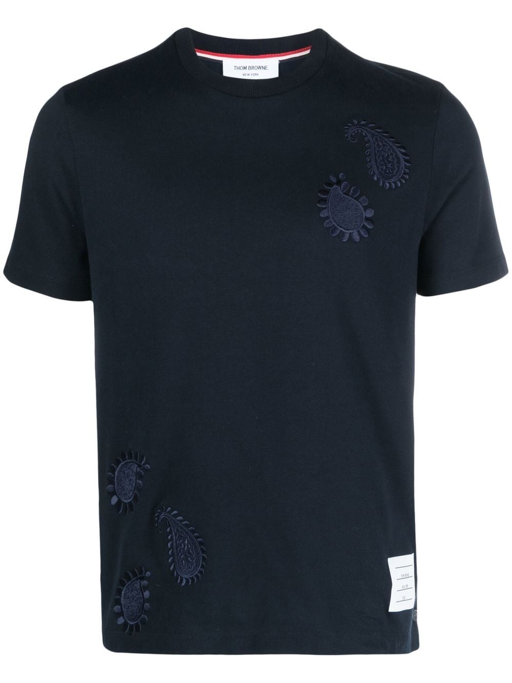 Thom Browne T-Shirt mit Paisley-Stickerei - Blau von Thom Browne