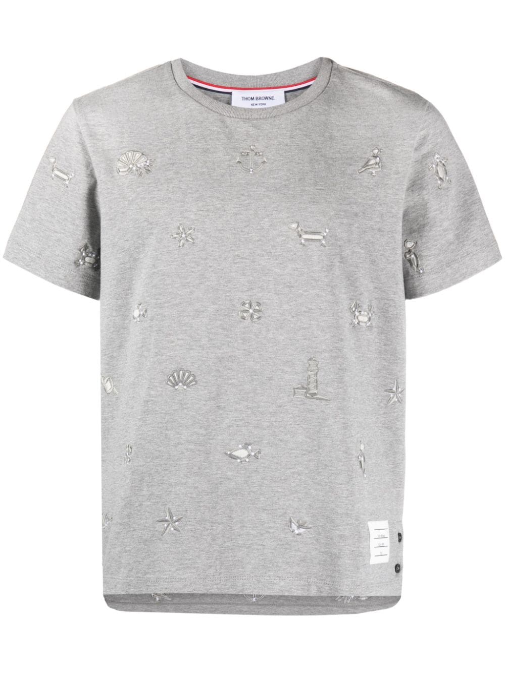 Thom Browne T-Shirt mit Stickerei - Grau von Thom Browne